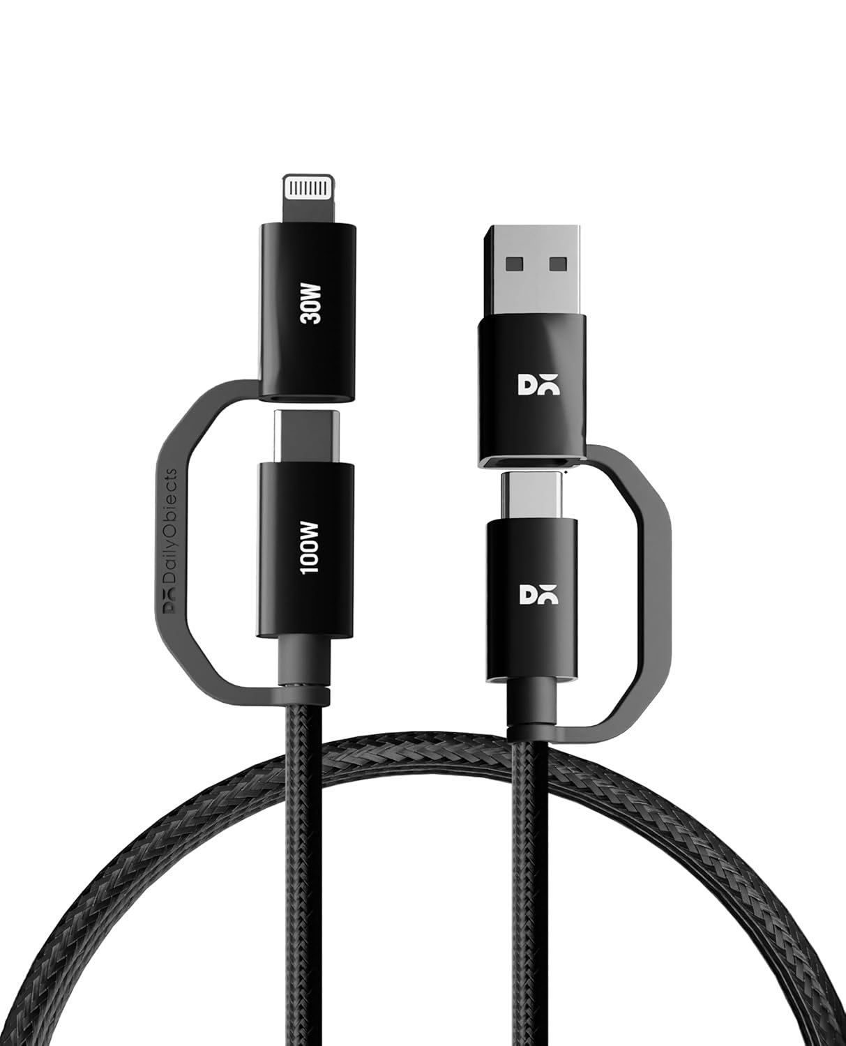 61LPJUwb72L._SL1500_ DailyObjects SURGE Kevlar Core 4-in-1 100W Charging Cable|USB-A,Type-C - Image 1